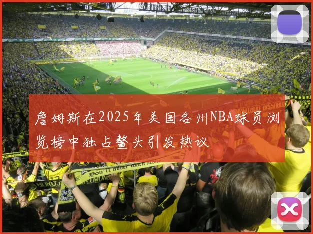 詹姆斯在2025年美国各州NBA球员浏览榜中独占鳌头引发热议